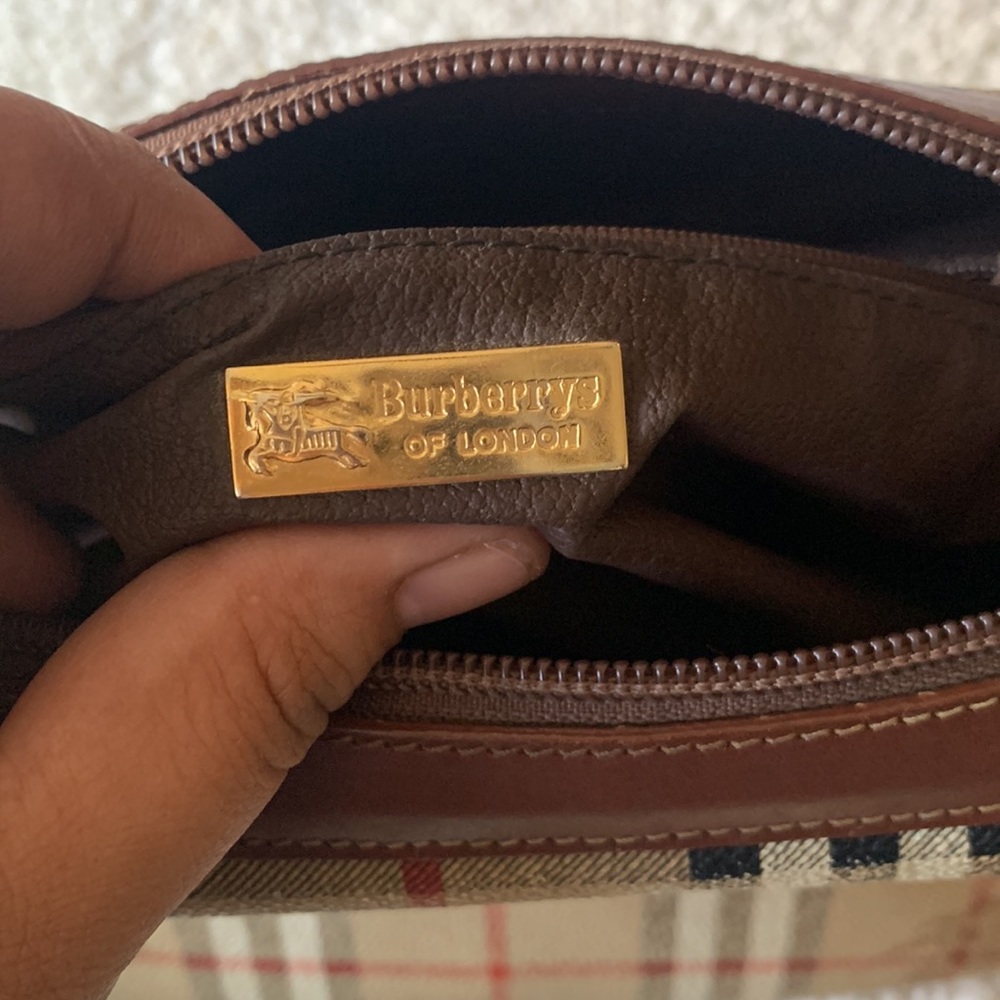 Burberry Tan and Brown Check Crossbody Bag - Well Loved - Picture 6 of 16